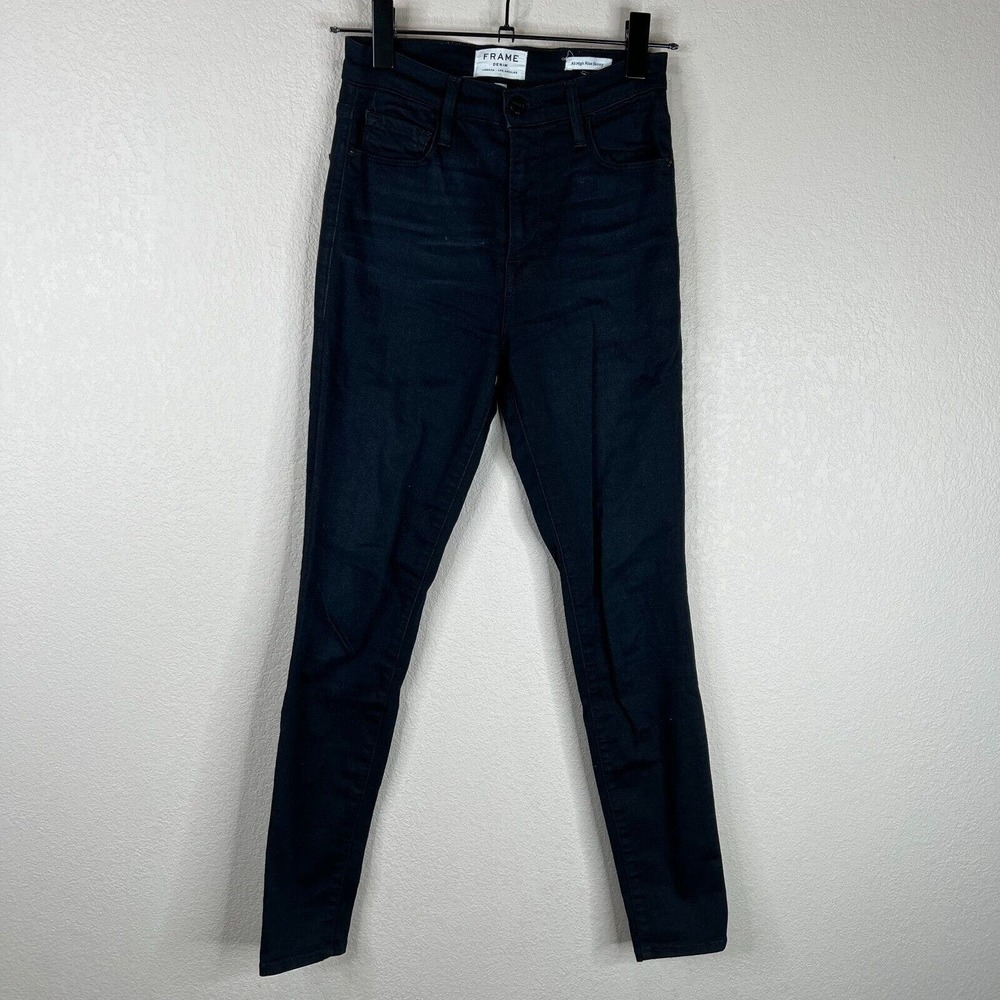 Frame Women's‎ Ali High Rise Skinny Jeans Denim Porter Black Size 25 Classic
